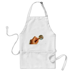 Stethoscope in one hand for a hospital atmosphere. adult apron