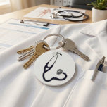 Stethoscope Keychain<br><div class="desc">The stethoscope is one of the most common things you think of when it comes to doctors. You always picture doctors with a stethoscope. Now this design of a stethoscope looks very authentic and works well on a variety of products. This stethoscope design looks great on this keychain. Perfect for...</div>