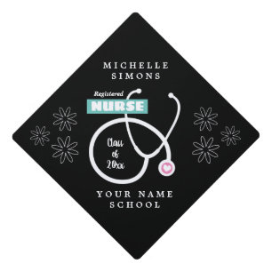 Stethoscope logo class of 2025 Nursing School Graduation Cap Topper