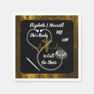 Stethoscope   MD - She's Ready to Call the Shots Napkins