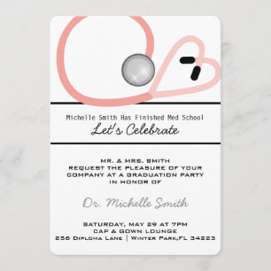 Stethoscope Medical Doctor Graduation Announcement