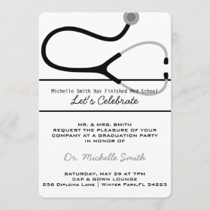 Stethoscope Medical Doctor Graduation Announcement
