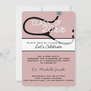 Stethoscope Medical Doctor Graduation Announcement