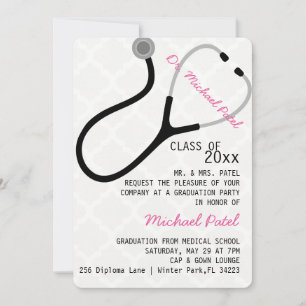 Stethoscope Medical Doctor Graduation Announcement