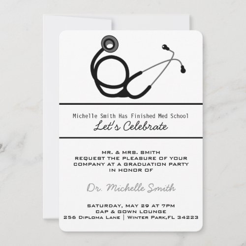 Stethoscope Medical Doctor Graduation Announcement