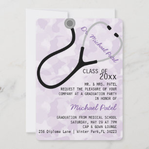 Stethoscope Medical Doctor Graduation Announcement