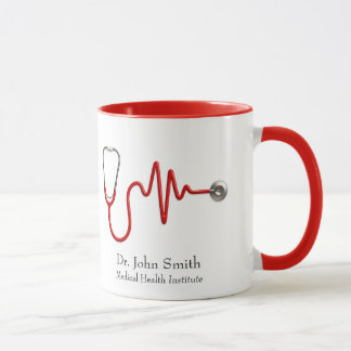 Stethoscope Medical ECG Wave EKG Heartbeat Line Mug