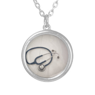Stethoscope Medical & Emergency EMT's Silver Plated Necklace
