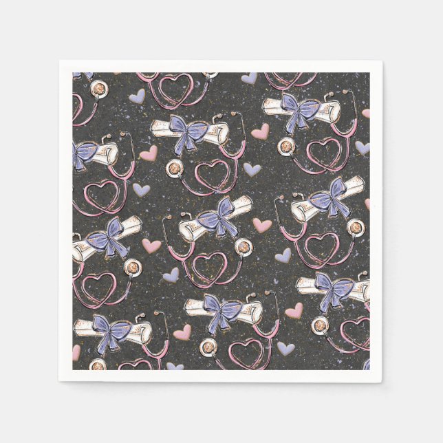 Stethoscope Medical Graduation Napkins (Front)