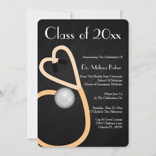 Stethoscope Medical School Graduation Announcement