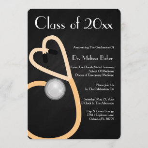 Stethoscope Medical School Graduation Announcement