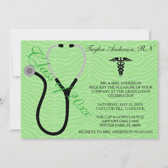 Stethoscope Medical School Graduation Announcement (Front)