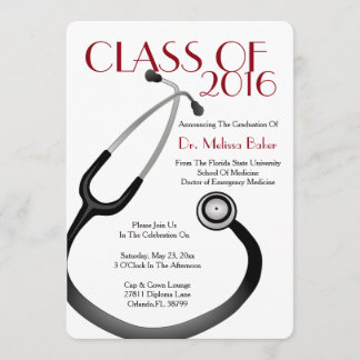 Stethoscope Medical School Graduation Announcement