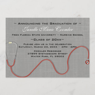 Stethoscope Medical School Graduation Invitation
