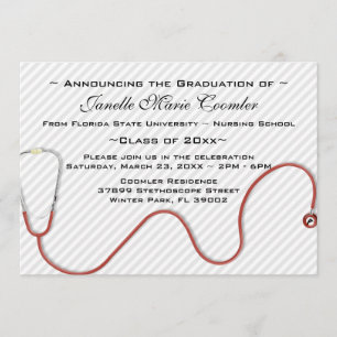 Stethoscope Medical School Graduation Invitation