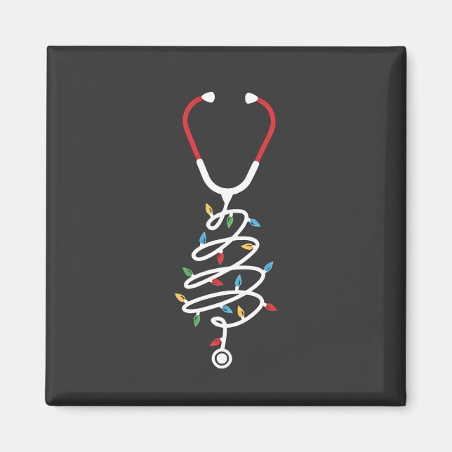 Stethoscope Medical Supplies Christmas Tree Lights Magnet (Front)