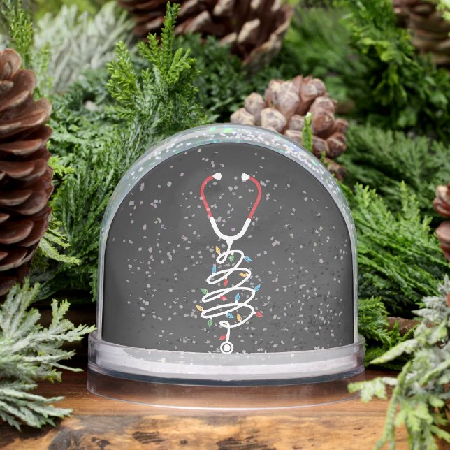 Stethoscope Medical Supplies Christmas Tree Lights Snow Globe (Winter)