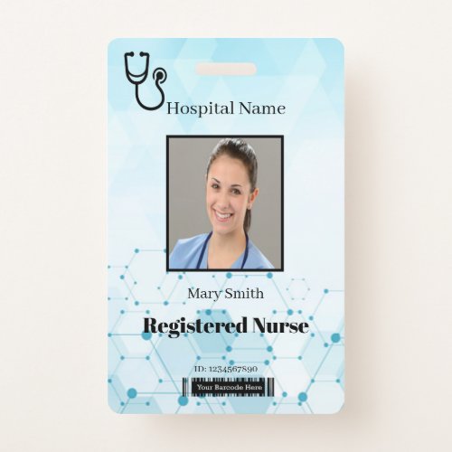 Stethoscope Molecule Medical Vertical Photo ID Badge