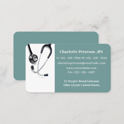 Stethoscope Nurse Doctor Healthcare Business Card