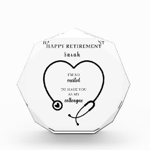 Stethoscope Nurse Healthcare Colleague Retirement Acrylic Award