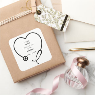 Stethoscope Nurse Healthcare Colleague Thank You  Square Sticker