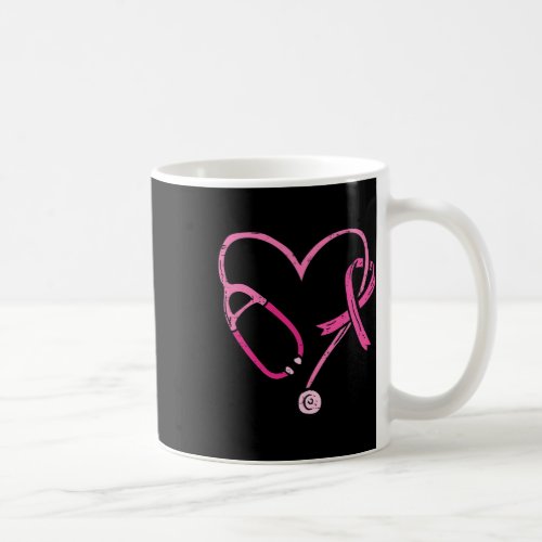 Stethoscope Nurse Medical Breast Cancer Awareness  Coffee Mug