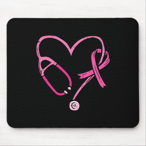 Stethoscope Nurse Medical Breast Cancer Awareness  Mouse Pad