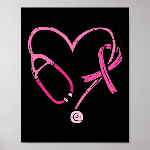 Stethoscope Nurse Medical Breast Cancer Awareness  Poster