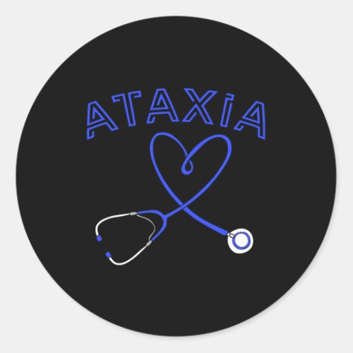 Stethoscope Nurse Neurological Hemiataxia Ribbon  Classic Round Sticker