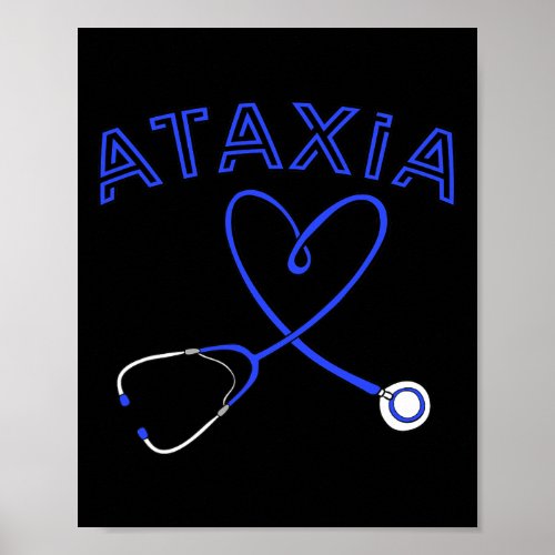 Stethoscope Nurse Neurological Hemiataxia Ribbon  Poster