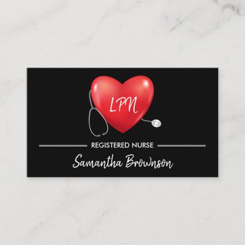 Stethoscope Nurse RN LVN LPN Caretaker Business Card