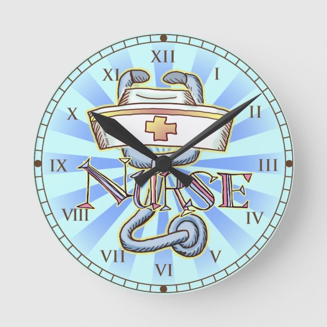 Stethoscope nurse  round clock (Front)