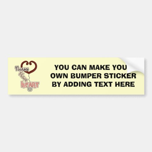 Stethoscope Nurses Have Heart T_shirts and GIfts Bumper Sticker