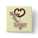 Stethoscope Nurses Have Heart T-shirts and GIfts Button