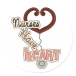Stethoscope Nurses Have Heart T-shirts and GIfts Classic Round Sticker