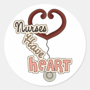 Stethoscope Nurses Have Heart T-shirts and GIfts Classic Round Sticker
