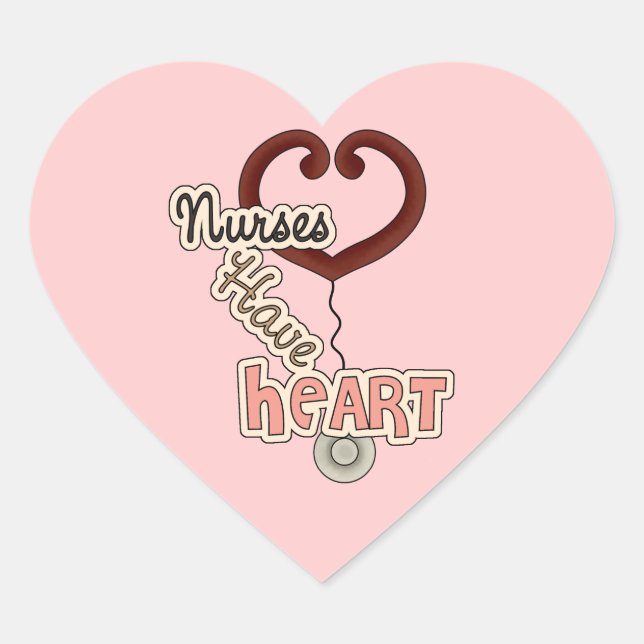 Stethoscope Nurses Have Heart T-shirts and GIfts Heart Sticker (Front)