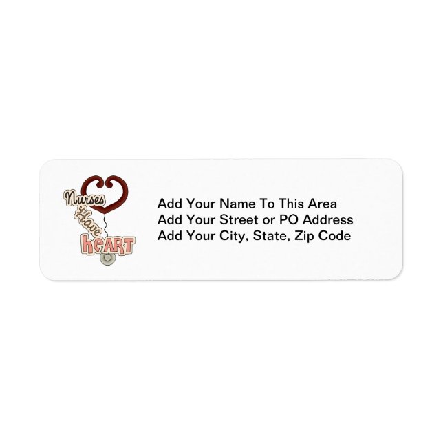 Stethoscope Nurses Have Heart T-shirts and GIfts Label (Front)