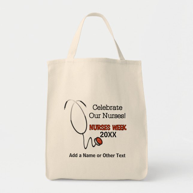 Stethoscope Nurses Week Tote Bags (Front)