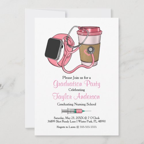 Stethoscope Nursing School Graduation Announcement