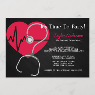 Stethoscope Nursing School Graduation Announcement