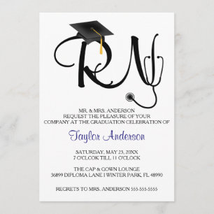 Stethoscope Nursing School Graduation Announcement