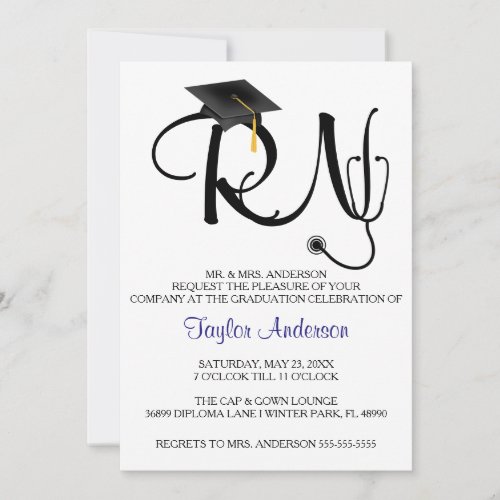 Stethoscope Nursing School Graduation Announcement