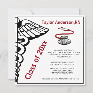 Stethoscope Nursing School Graduation Announcement