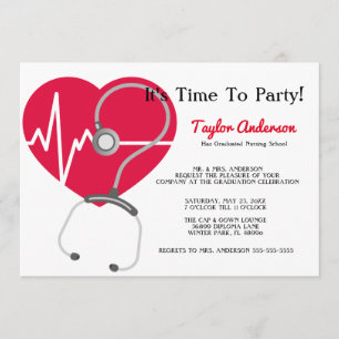 Stethoscope Nursing School Graduation Announcement