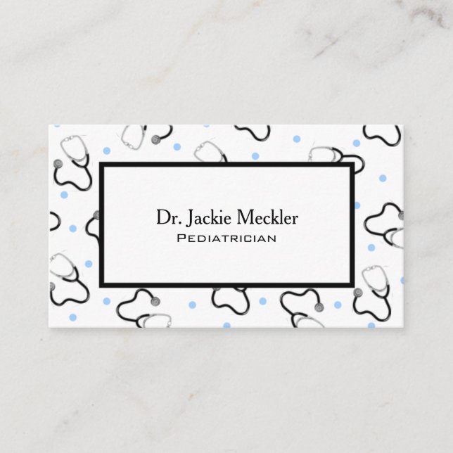 Stethoscope Pediatrician Doctor Business Card (Front)