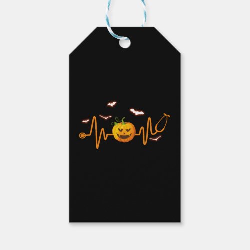 Stethoscope Pumpkin Funny Nurse Halloween Costume Gift Tags