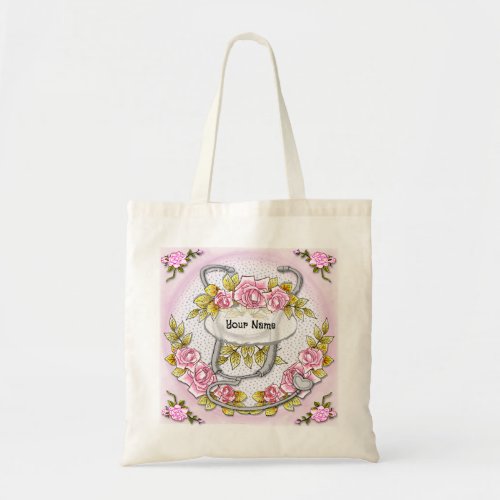 Stethoscope Roses  Tote Bag