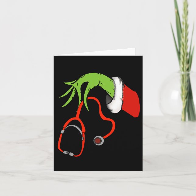 Stethoscope Santa Funny Christmas Xmas Nurse Nursi Card (Front)