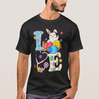 Stethoscope Scrub Life Nurse Bunny Easter Day Outf T-Shirt